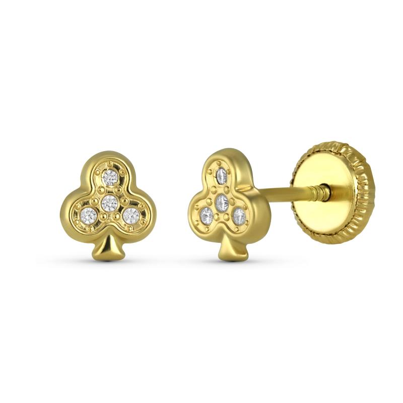 MINI PENDIENTES TRÉBOL CON CIRCONITAS