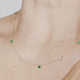 COLLAR MULTIPIEDRAS ORO