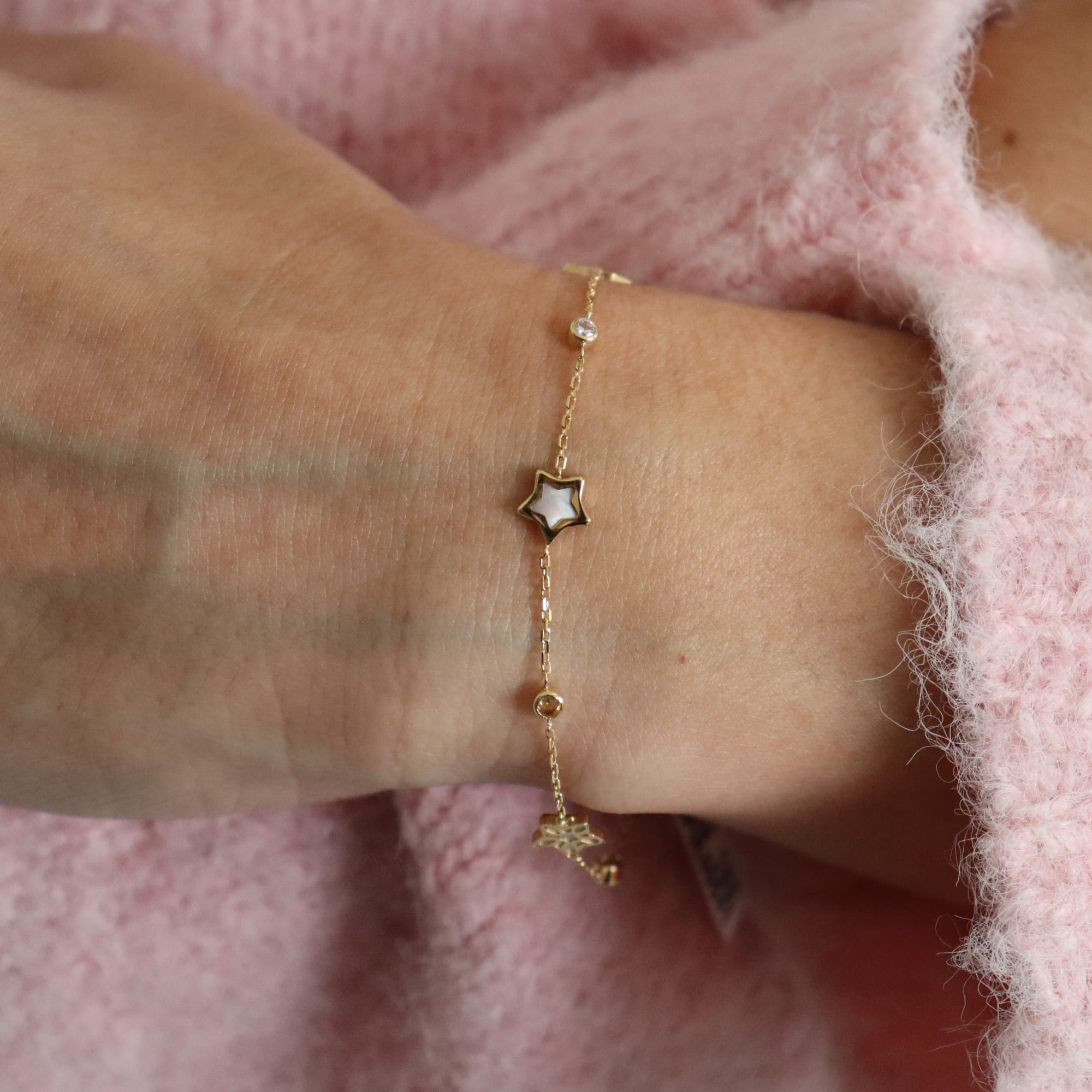 PULSERA ESTRELLA COMBINADA CON CIRCONITA