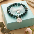 PULSERA PIEDRAS MAMA DOBLE CORAZÓN