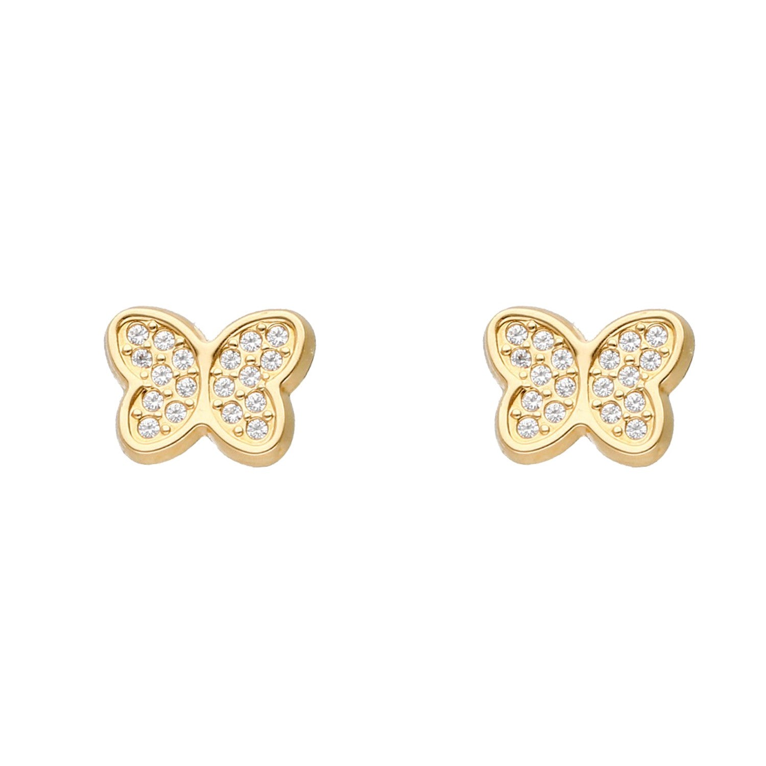 PENDIENTE MARIPOSA MULTIPIEDRAS 18K-P256