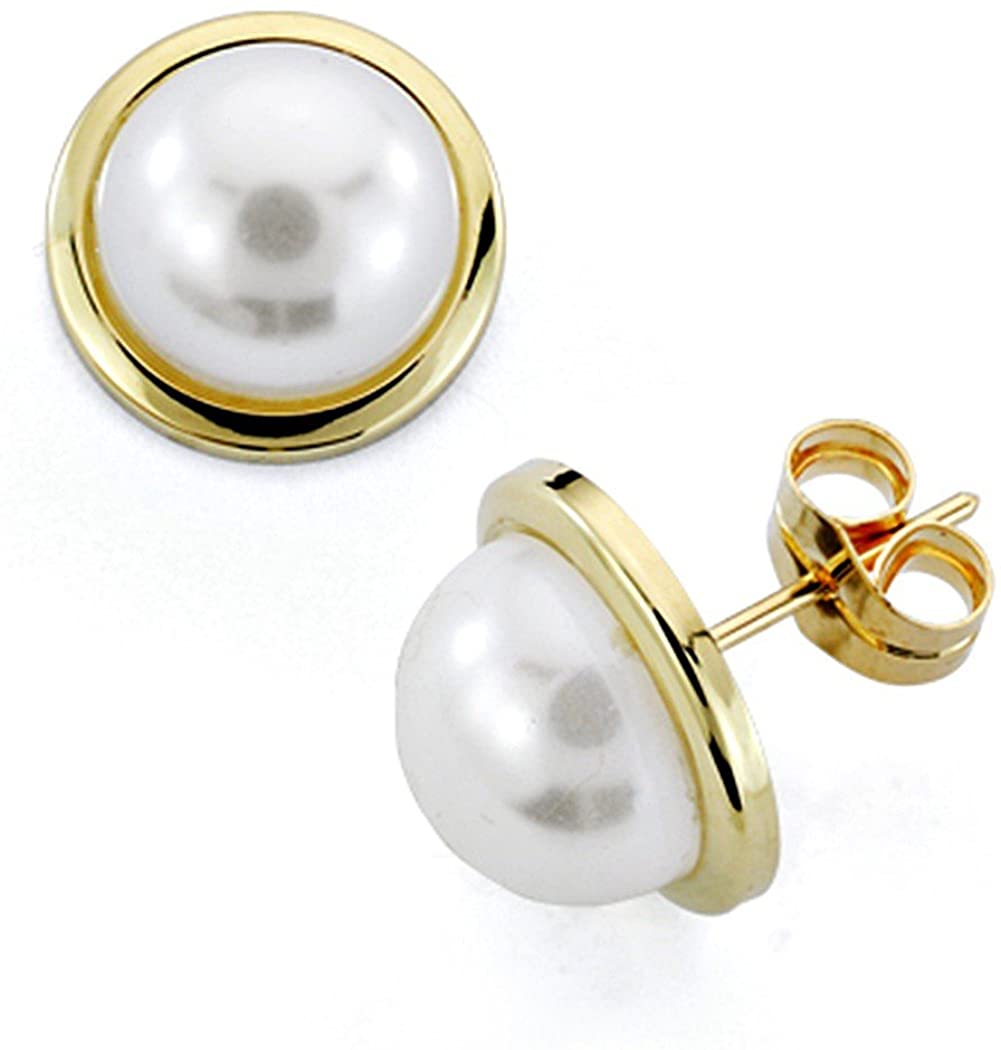 PENDIENTES PERLA BOTON CON FILO EN ORO