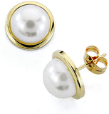 PENDIENTES PERLA BOTON CON FILO EN ORO