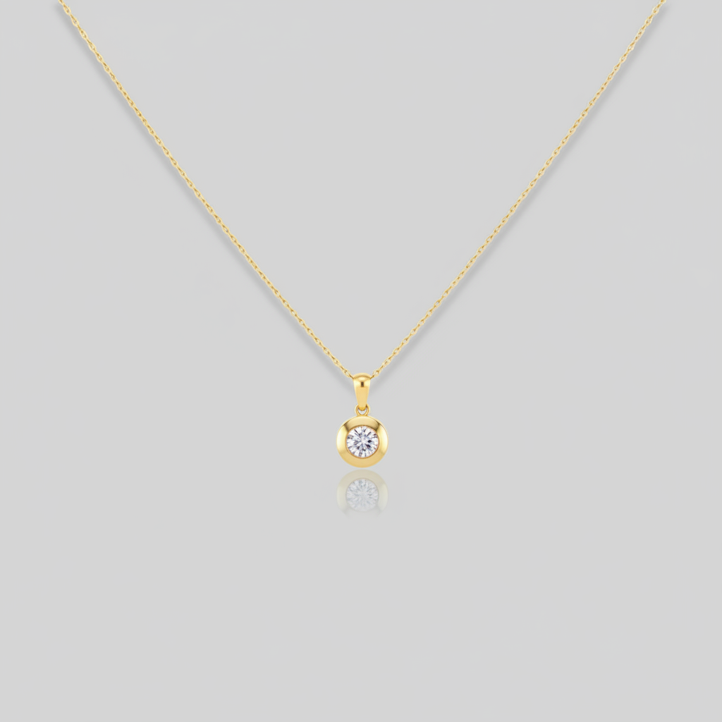 COLLAR CHATÓN CIRCONITA ORO AMARILLO