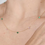 COLLAR MULTIPIEDRAS ORO