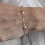 PULSERA CON CIRCONITAS OVALES ROSA -  JPUS59