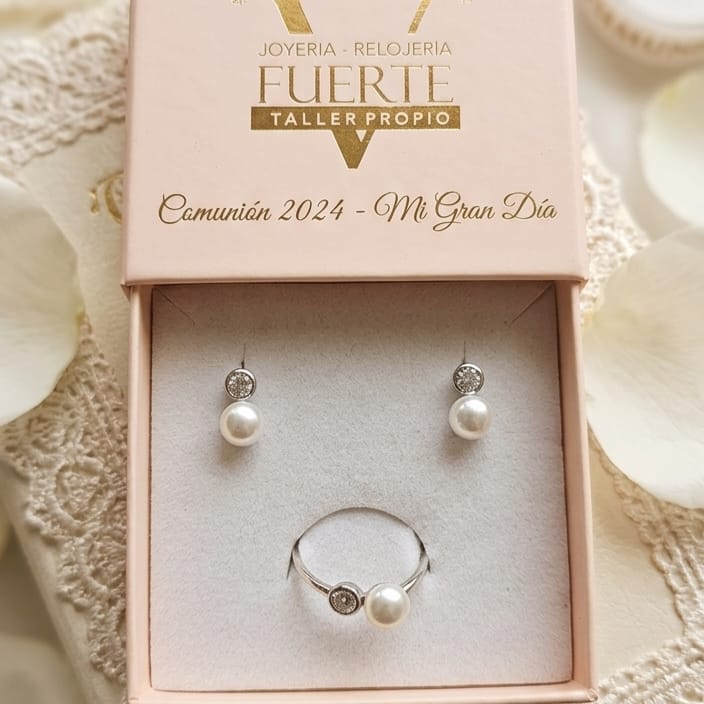 CONJUNTO PLATA DE LEY PENDIENTE Y SORTIJA