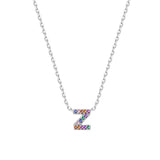 MINI INICIALES PLATA CIRCONITAS MULTICOLOR