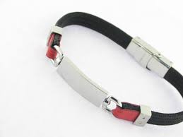 Pulsera Magnum de nailon y piel rojo 14011P01010