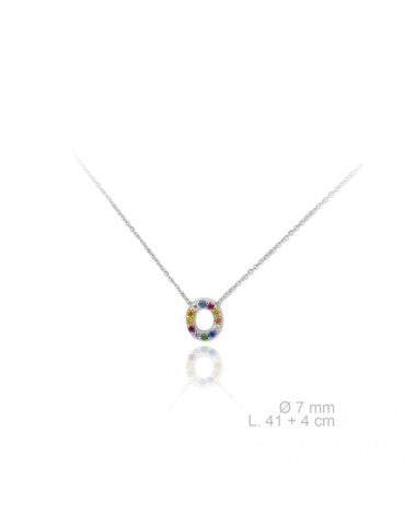 MINI INICIALES PLATA CIRCONITAS MULTICOLOR