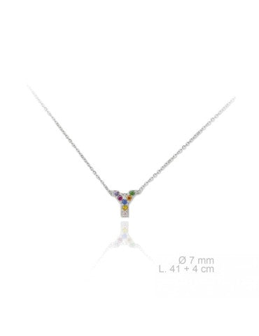 MINI INICIALES PLATA CIRCONITAS MULTICOLOR