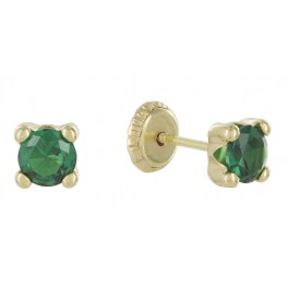 PENDIENTES COLOR ESMERALDA ORO N5700-3BT