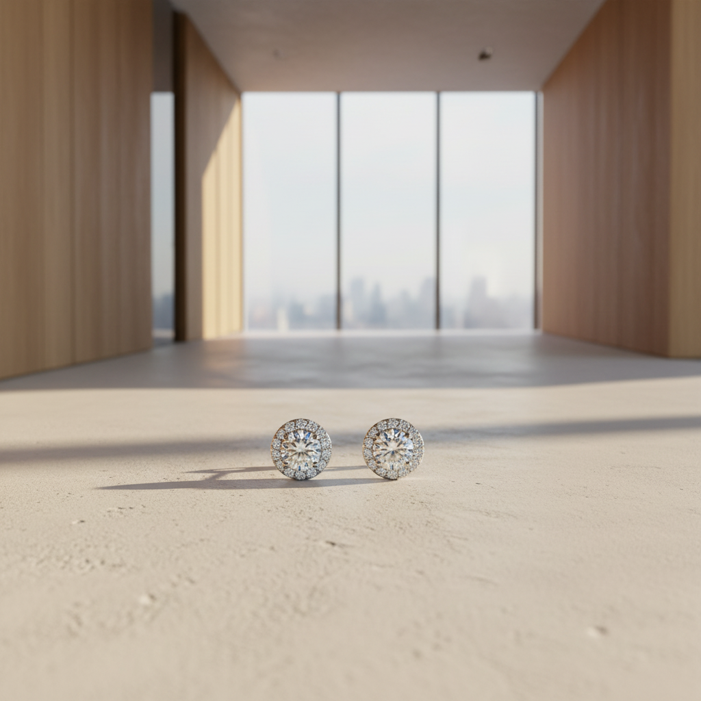 PENDIENTES CIRCON ORO BLANCO