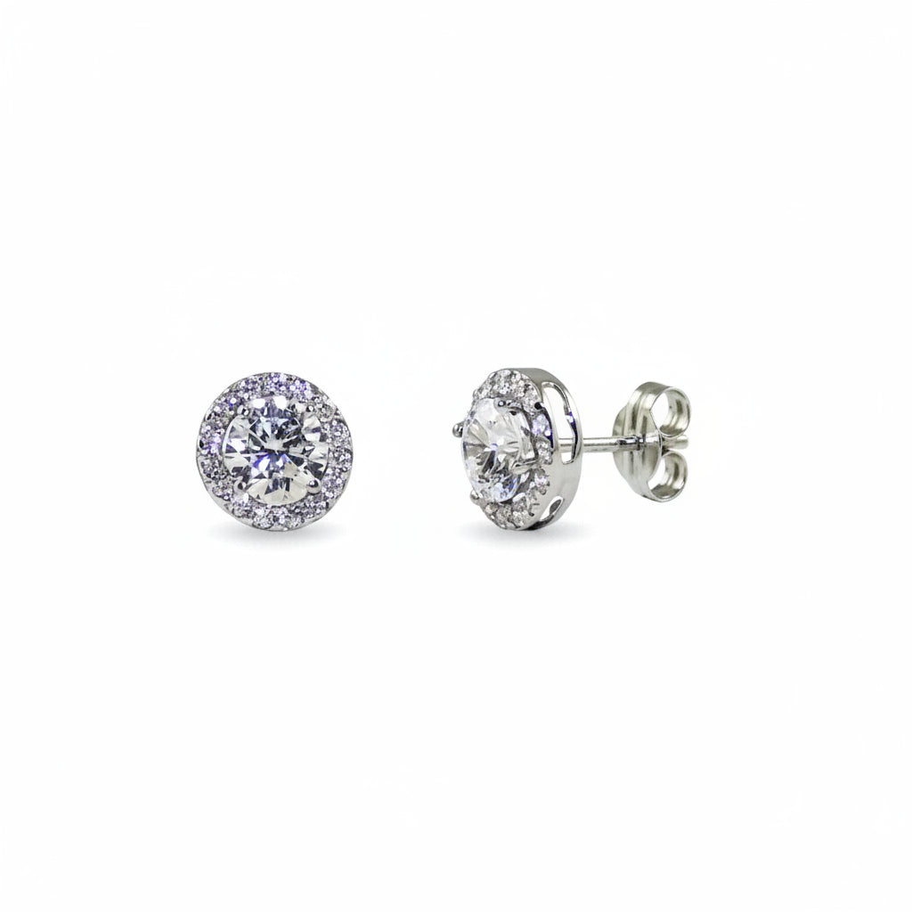 PENDIENTES CIRCON ORO BLANCO