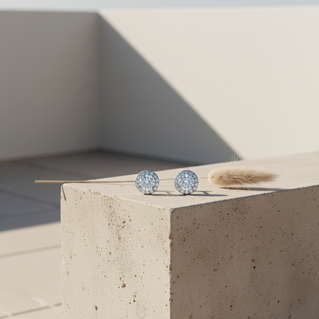 PENDIENTES CIRCON ORO BLANCO