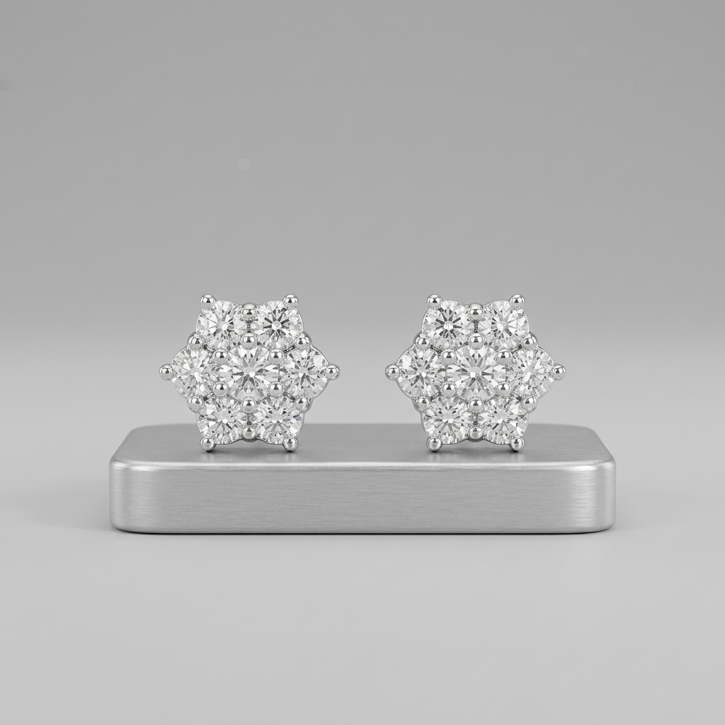 PENDIENTES FLORY ORO BLANCO JPS3983/OB