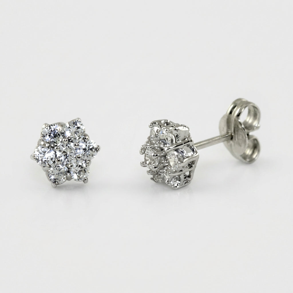 PENDIENTES FLORY ORO BLANCO JPS3983/OB