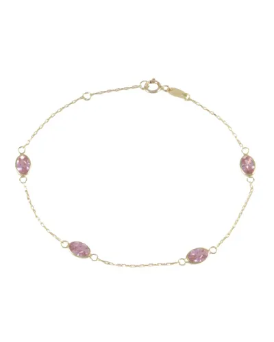 PULSERA CON CIRCONITAS OVALES ROSA -  JPUS59