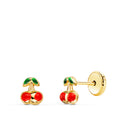 PENDIENTE CEREZA PRIMERA POSTURA  18K-P024