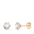 PENDIENTES CIRCONITA REDONDA GARRAS 18K-P250