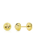 PENDIENTES MEDIA BOLA TALLADA 18K-P237