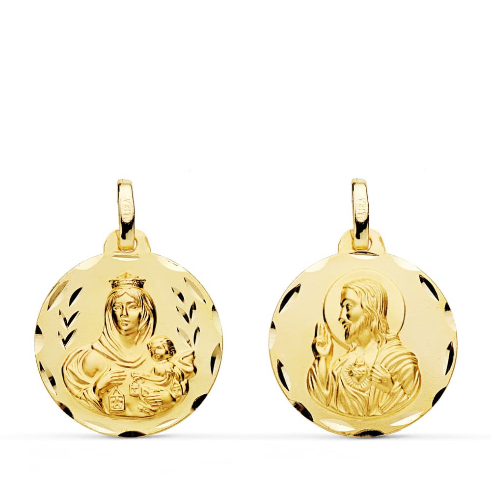 MEDALLA ESCAPULARIO ORO AMARILLO VIRGEN CARMEN - 9KP5003-318
