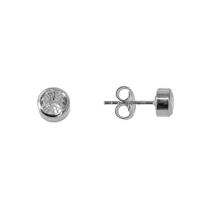 PENDIENTE CHATON 6MM S925-056