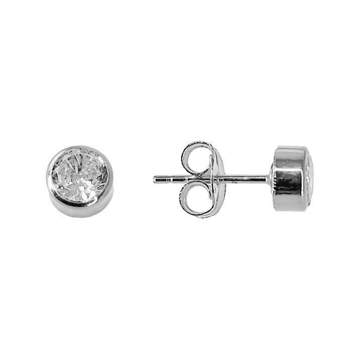 PENDIENTE CHATON 8MM S925-054