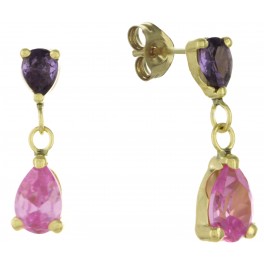 PENDIENTES GOTA CIRCONITA COMBINADA