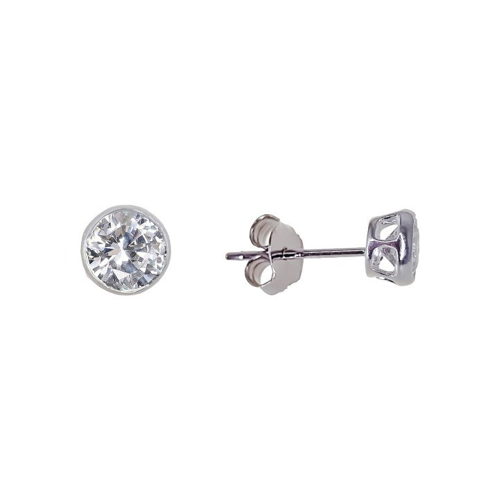 PENDIENTE CHATON 4MM S925-057