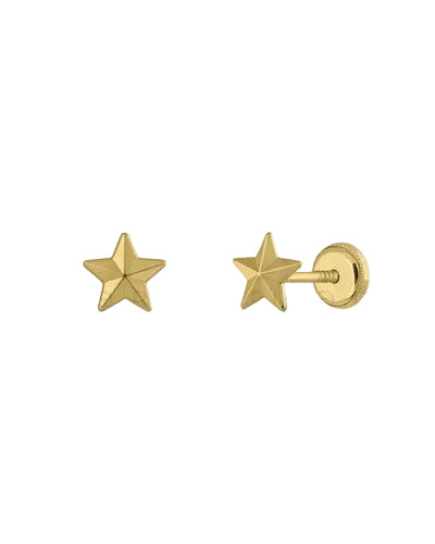 PENDIENTES ESTRELLA TALLADA 9K-P008
