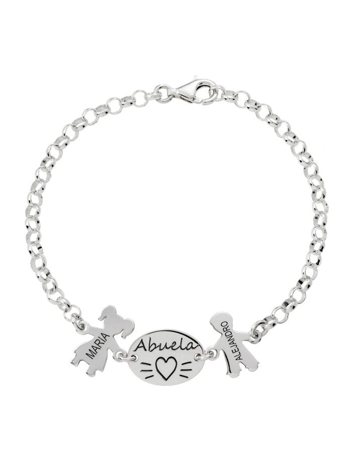 PULSERA ABUELA O MAMÁ CON COLGANTE 2 NIÑOS