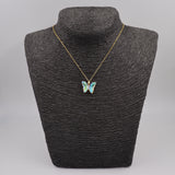 COLLAR ACERO DORADO MARIPOSA CRISTAL