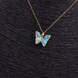 COLLAR ACERO DORADO MARIPOSA CRISTAL