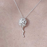 COLLAR BIZNAGA PLATA DE LEY CON CADENA