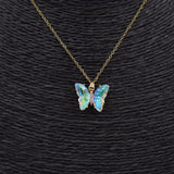 COLLAR ACERO DORADO MARIPOSA CRISTAL