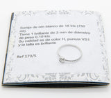 ANILLO SOLITARIO  DIAMANTE AN034D/18K