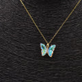 COLLAR ACERO DORADO MARIPOSA CRISTAL