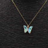 COLLAR ACERO DORADO MARIPOSA CRISTAL