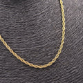 COLLAR ACERO DORADO CORDÓN