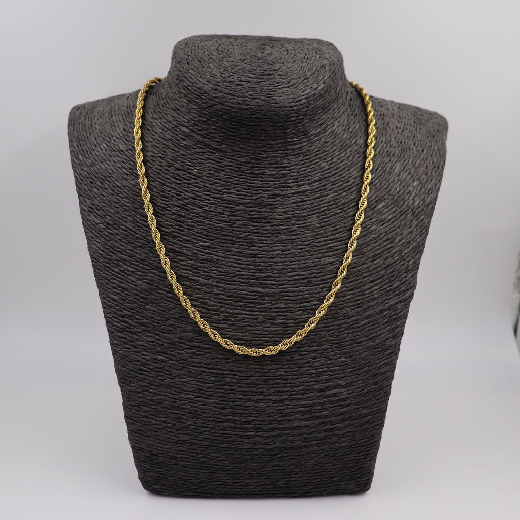 COLLAR ACERO DORADO CORDÓN