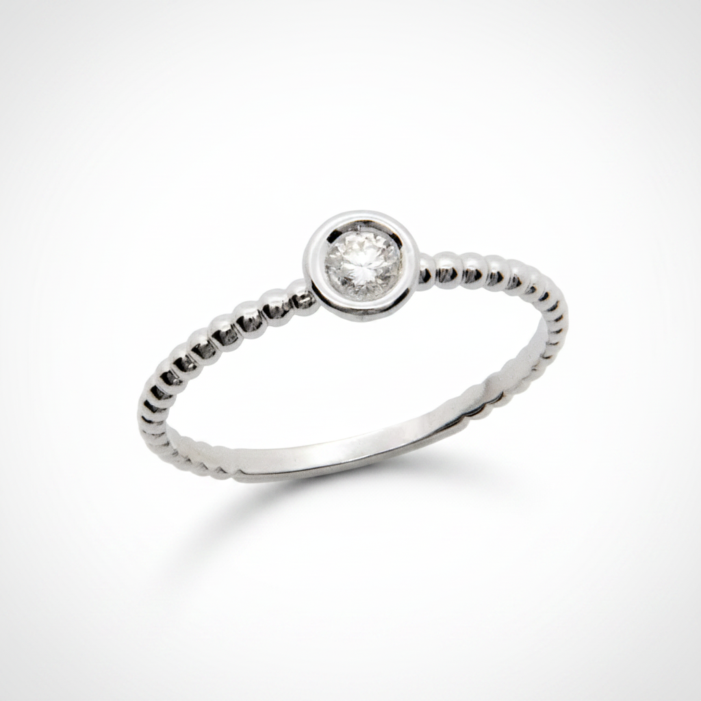 ANILLO SOLITARIO  DIAMANTE AN034D/18K