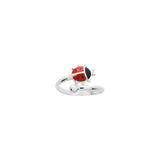 Anillo cruzado mariquita roja