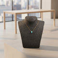 COLLAR ACERO DORADO Y DONA COLOR TURQUESA