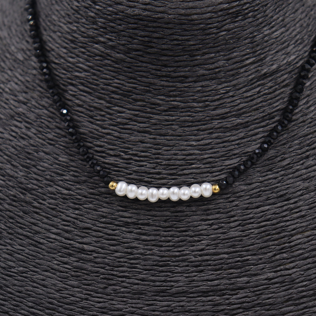 COLLAR ACERO y PIEDRAS