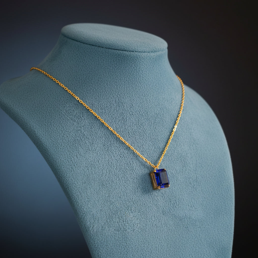 COLLAR ORO PIEDRA AZUL