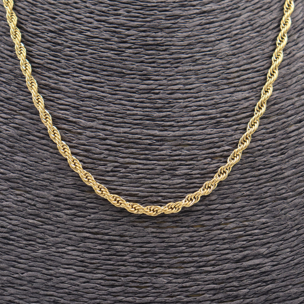 COLLAR ACERO DORADO CORDÓN