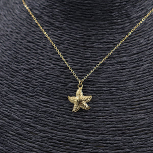 COLLAR ACERO DORADO ESTRELLA DE MAR