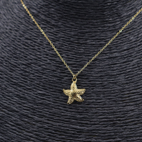 COLLAR ACERO DORADO ESTRELLA DE MAR