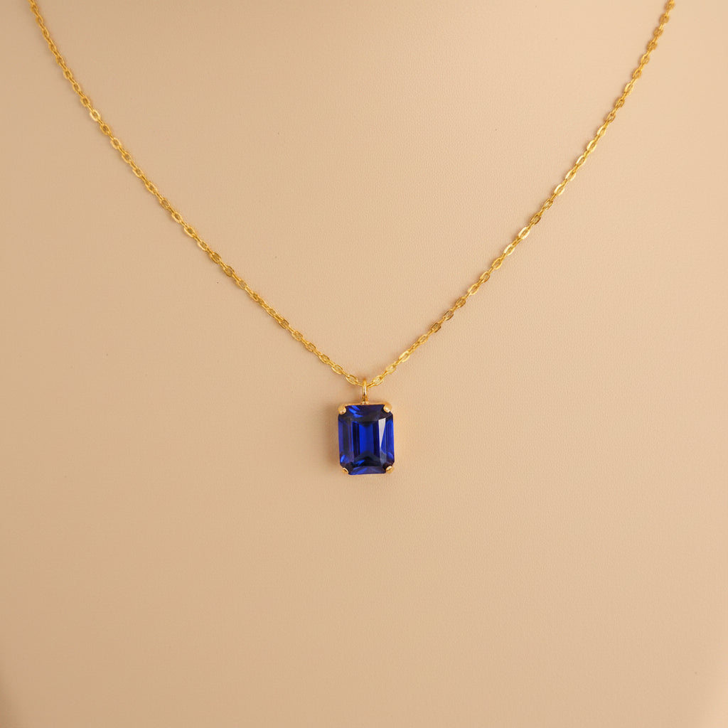 COLLAR ORO PIEDRA AZUL